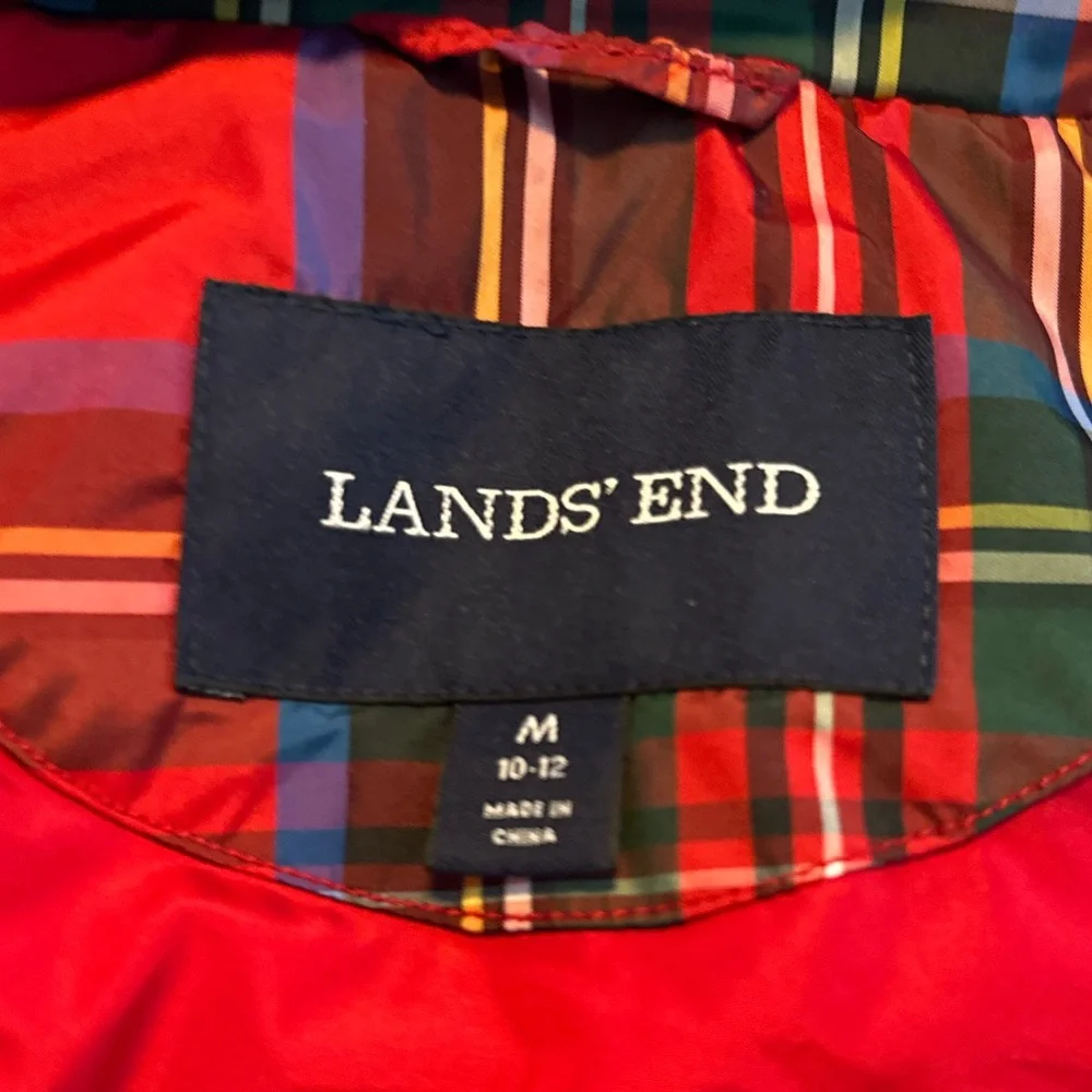 Lands' Girls‎ End Red and Multicolor Plaid Vest M 10/12